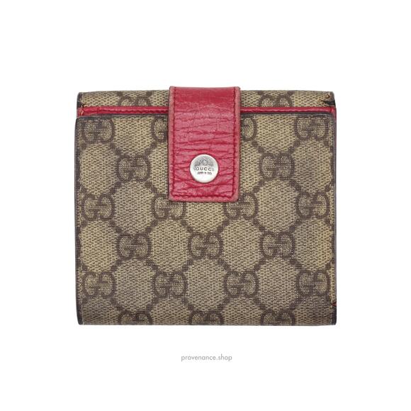 🔴 Gucci Trifold Wallet - GG Supreme Pink - Picture 1 of 9
